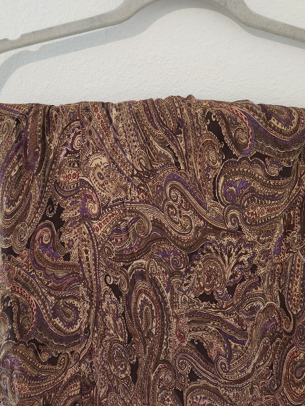 Women’s Paisley Ruffle Hem Skirt in Brown and Purple - Picture 3 of 4